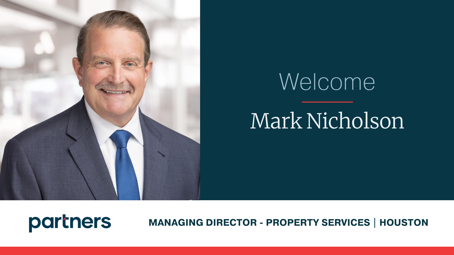 Partners hires veteran property management leader Mark Nicholson as Managing Director of Property Services 